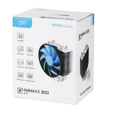 Deepcool | Deepcool ""Gammaxx 300"" cooler, 3 heatpipes, Intel Socket LGA1366 /115x/ 775, 125 W TDP and AMD Socket FMx+/AMx+/940 - 4